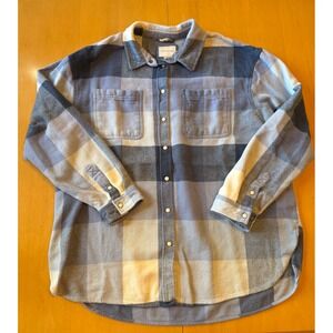 American‎ Eagle Plaid Flannel Long Sleeve Shirt Jacket Mens Size L
